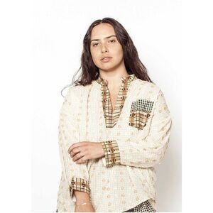 Ace & Jig Cream and Brown Blouse